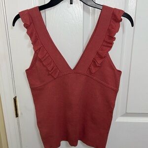 🦋Peachy Ruffled Tank Summer Sweater 5/25$